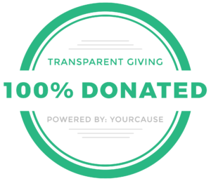 100% donated transparent giving powered by YourCause