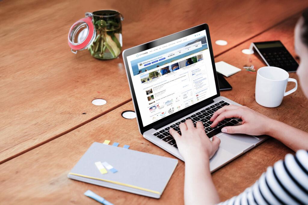 woman on her laptop