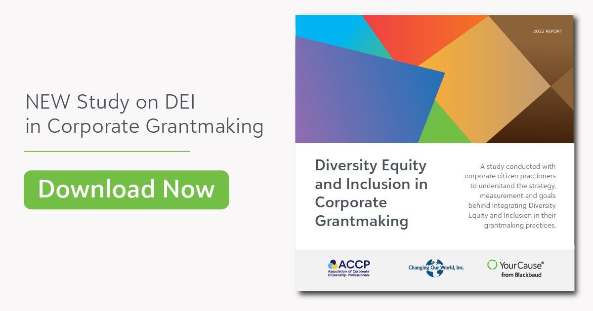 NEW study on DEI in corporate grantmaking download now report