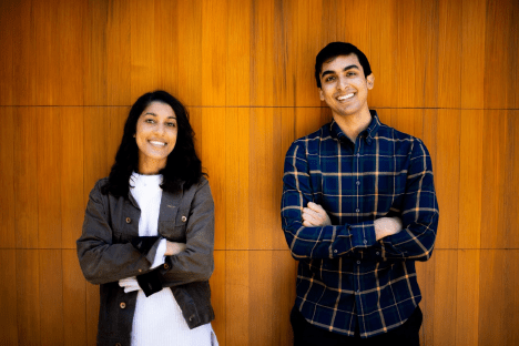 Amar Shah and Sonia Nigam standing together