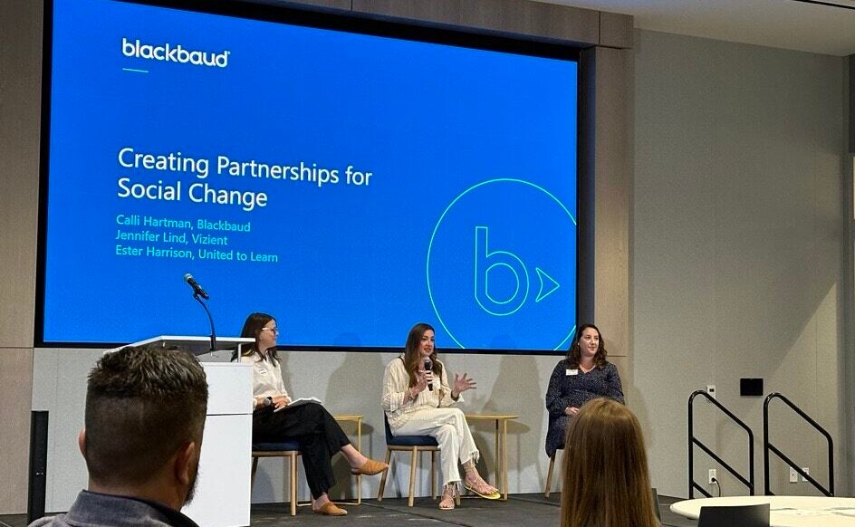 blackbaud presenting on creating partnerships for social change