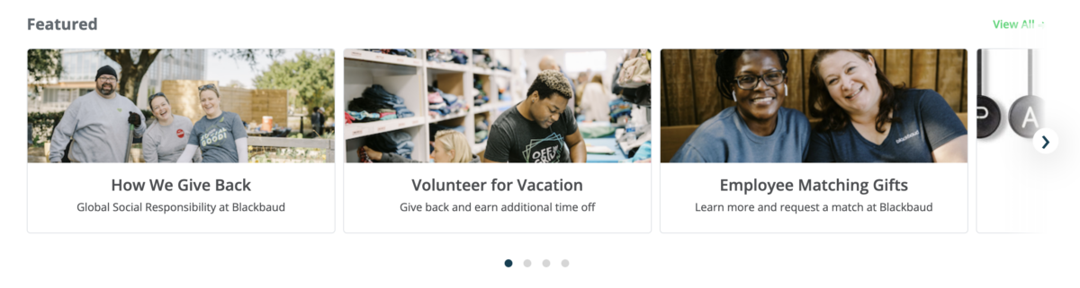 engagement elements like how we give back, volunteer for vacation and employee matching gifts