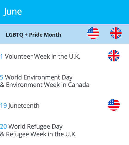 June awareness calendar