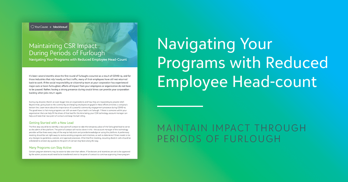 Navigating Your programs with reduced employee head count maintain a CSR impact