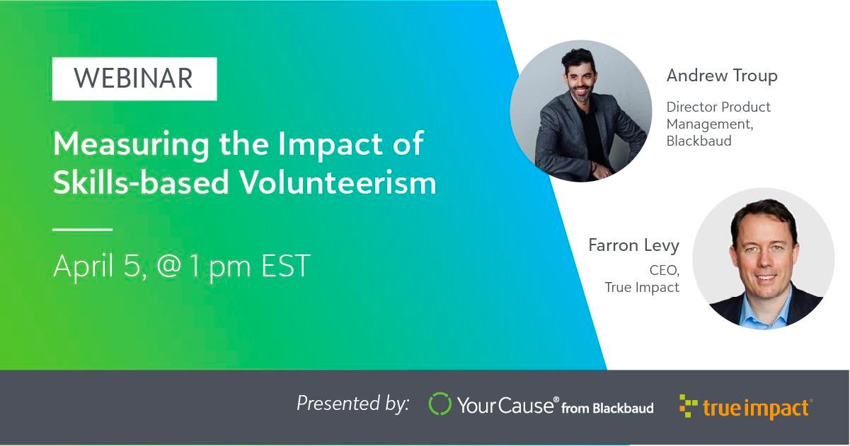 webinar measuring the impact of skills-based volunteerism banner