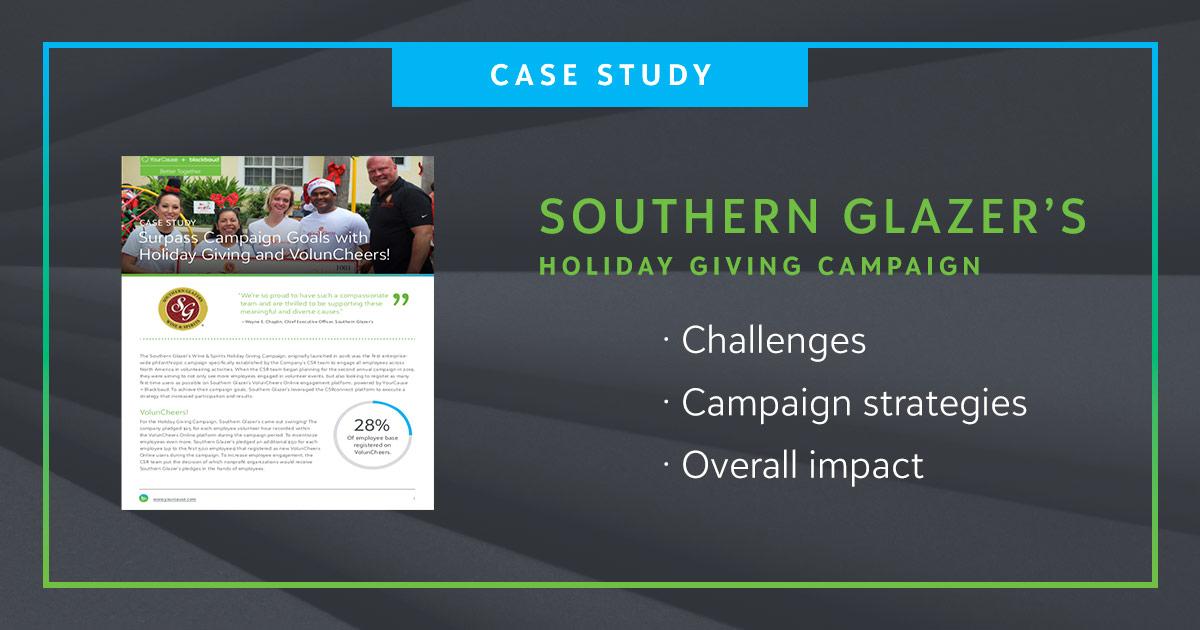 Southern Glazer's holiday giving campaign case study banner