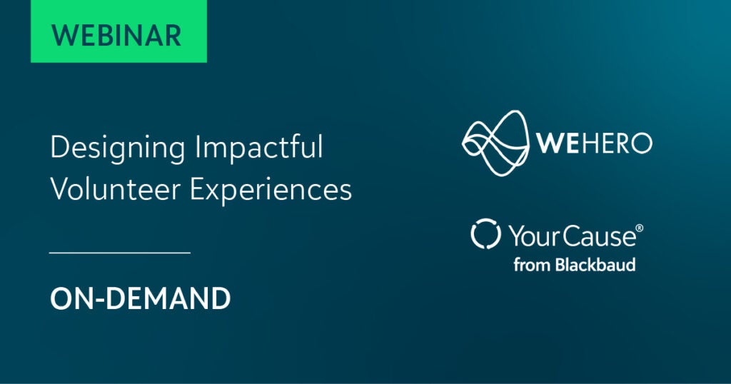 Designing Impactful Volunteer Experiences webinar banner