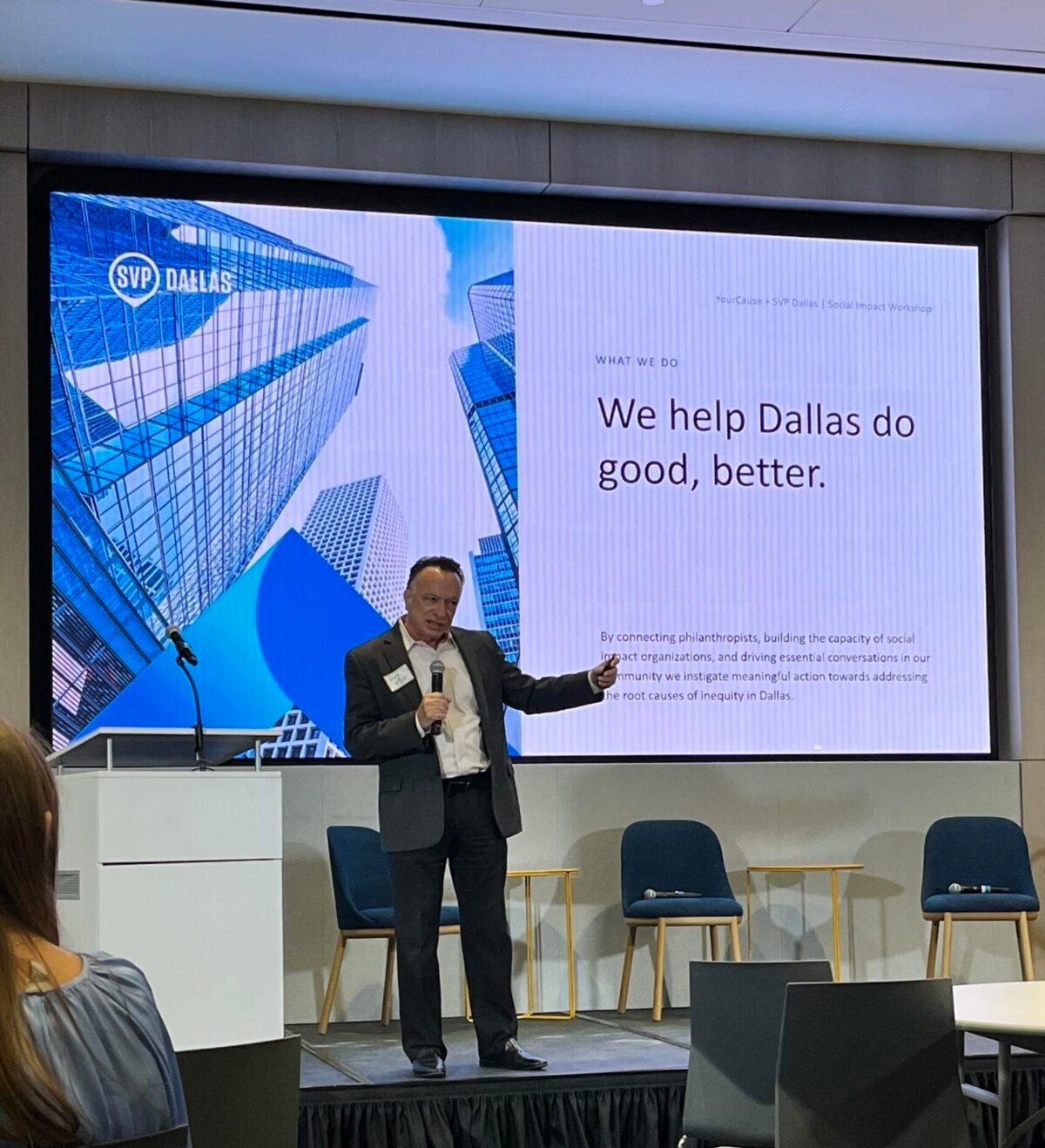 svp dallas presenting on we help dallas do good, better