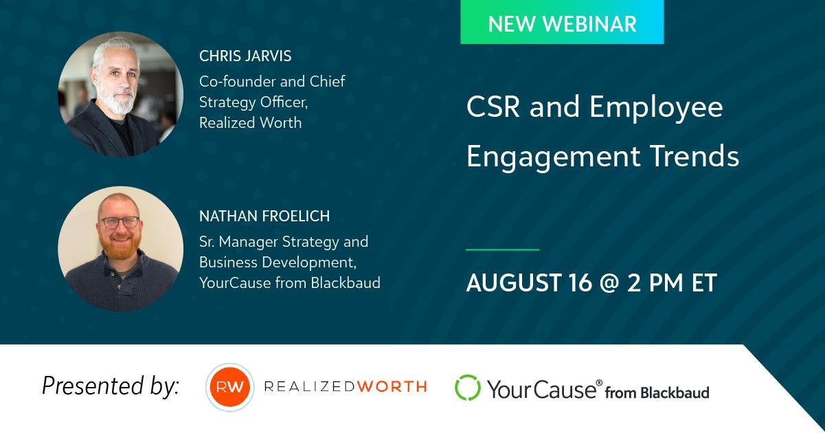 CSR and Employee Engagement Trends Chris Jarvis and Nathan Froelich banner