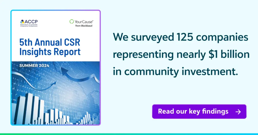 we surveyed 125 companies representing nearly $1 billon in community investments 5th annual csr insight report